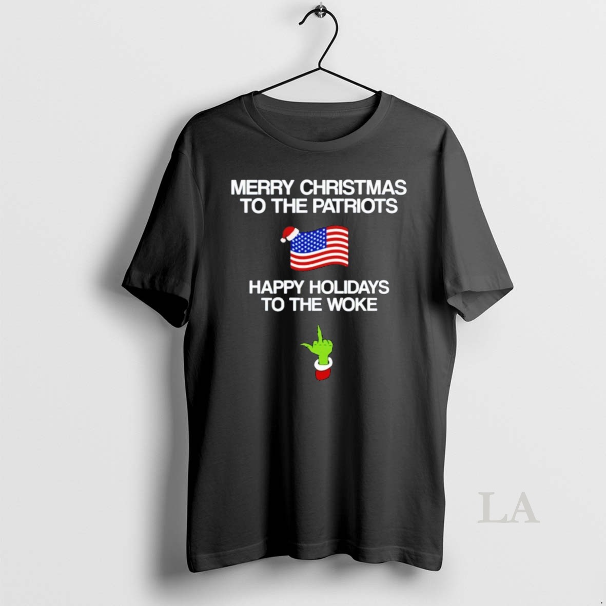Original Grinch Middle Finger Merry Christmas To The Patriots Happy Holidays To The Woke Shirt