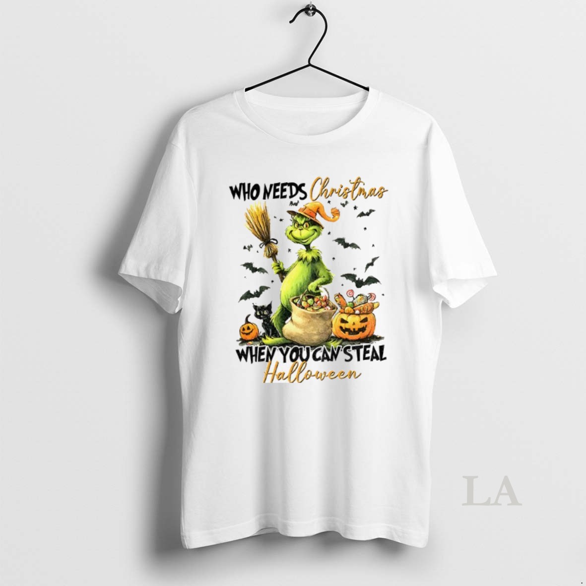 Original Grinch Witch Who Needs Christmas When You Steal Halloween Shirt