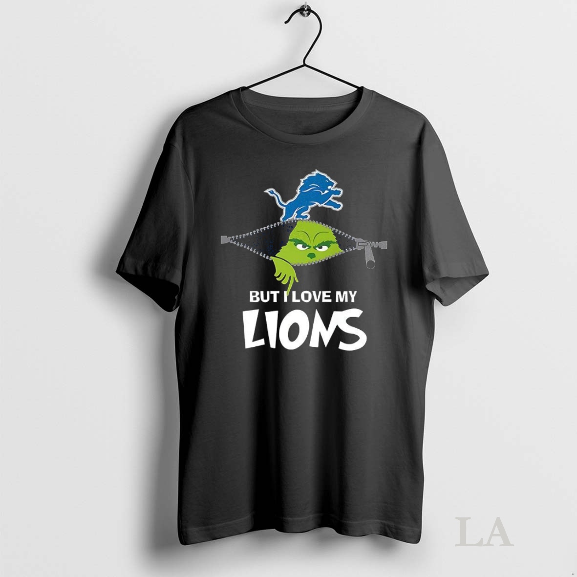 Original Grinch Zipper I Hate People But I Love My Detroit Lions Football Christmas Shirt