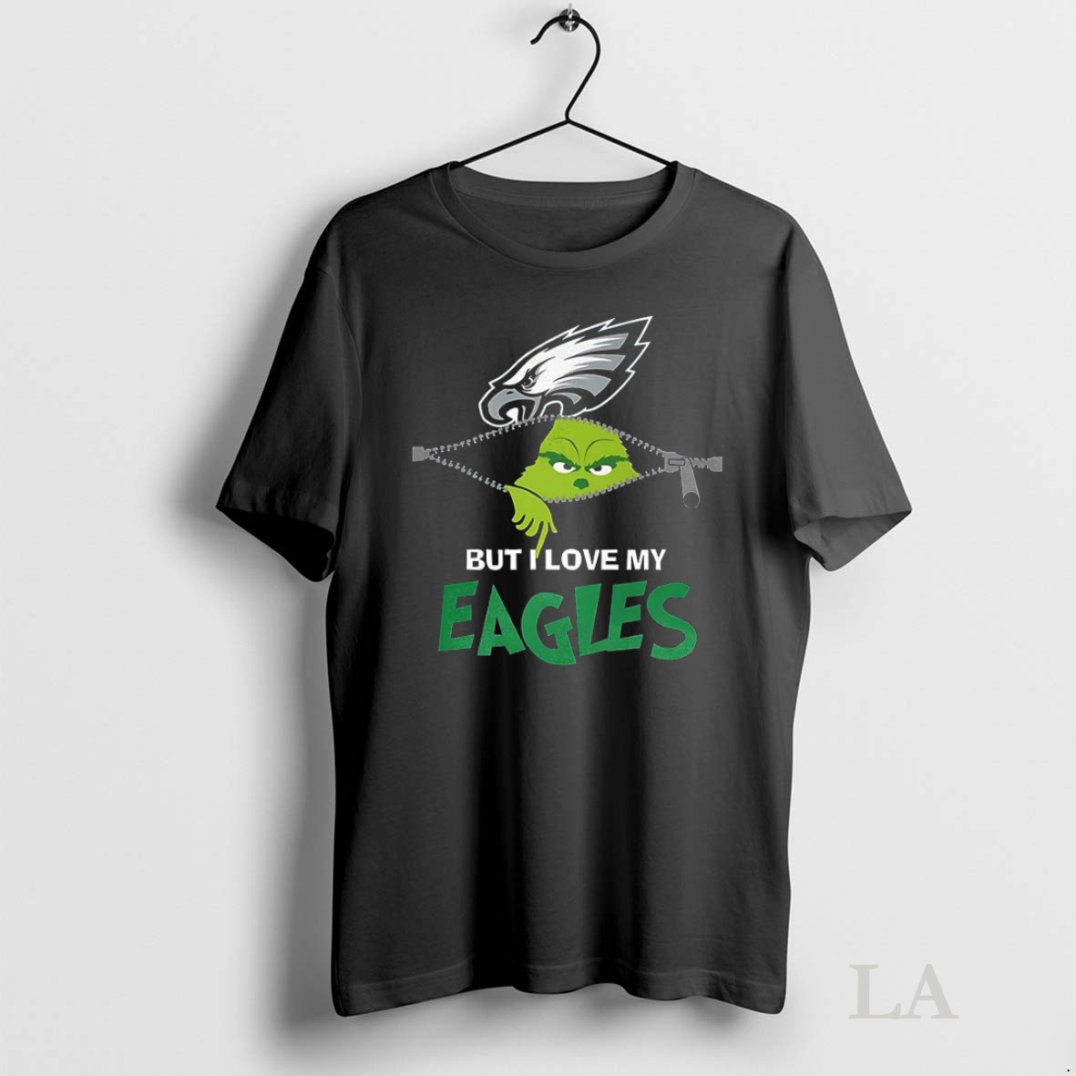 Original Grinch Zipper I Hate People But I Love My Philadelphia Eagles Football Christmas Shirt