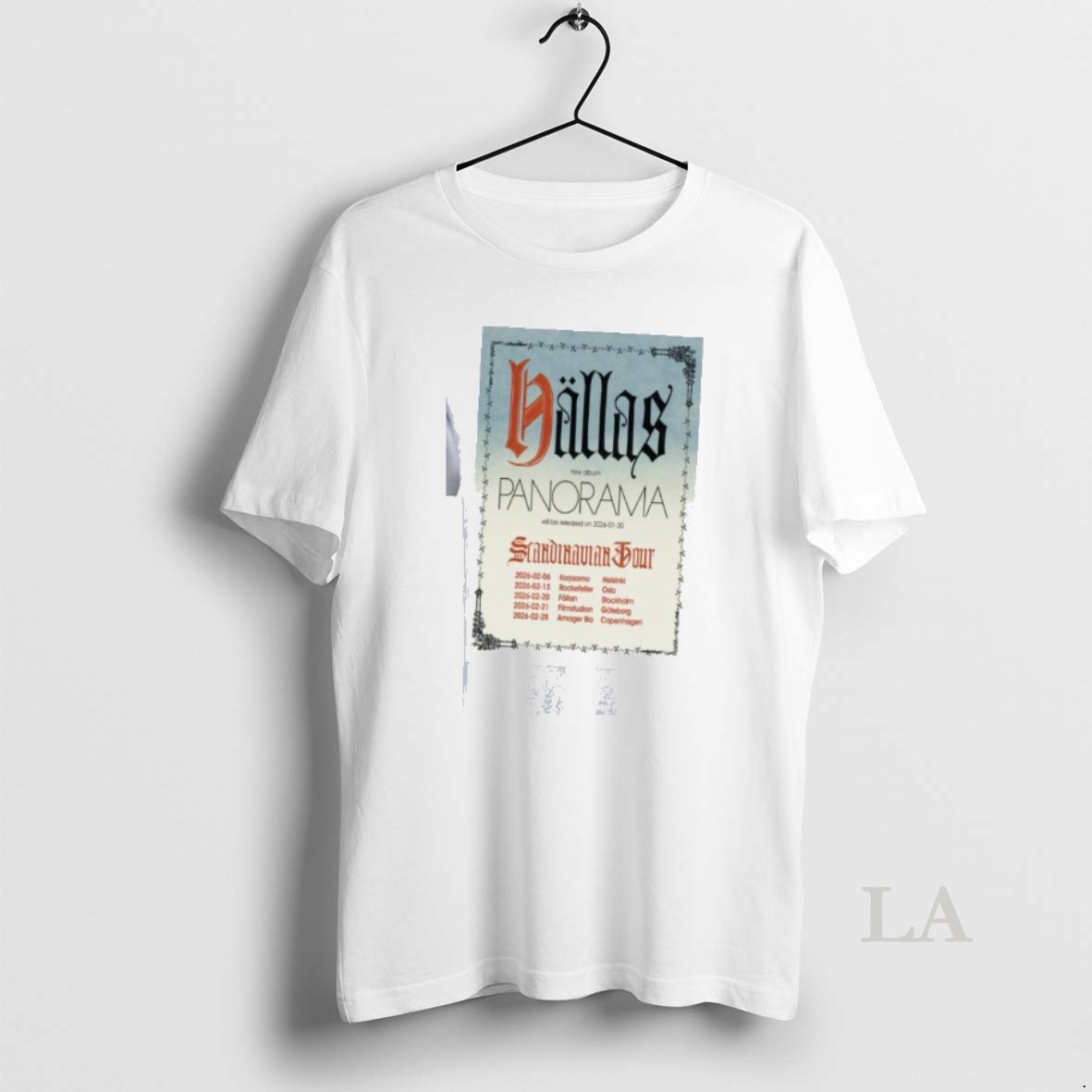 Original Hallas New Album Panorama Scandinavian Tour 2026 Shirt