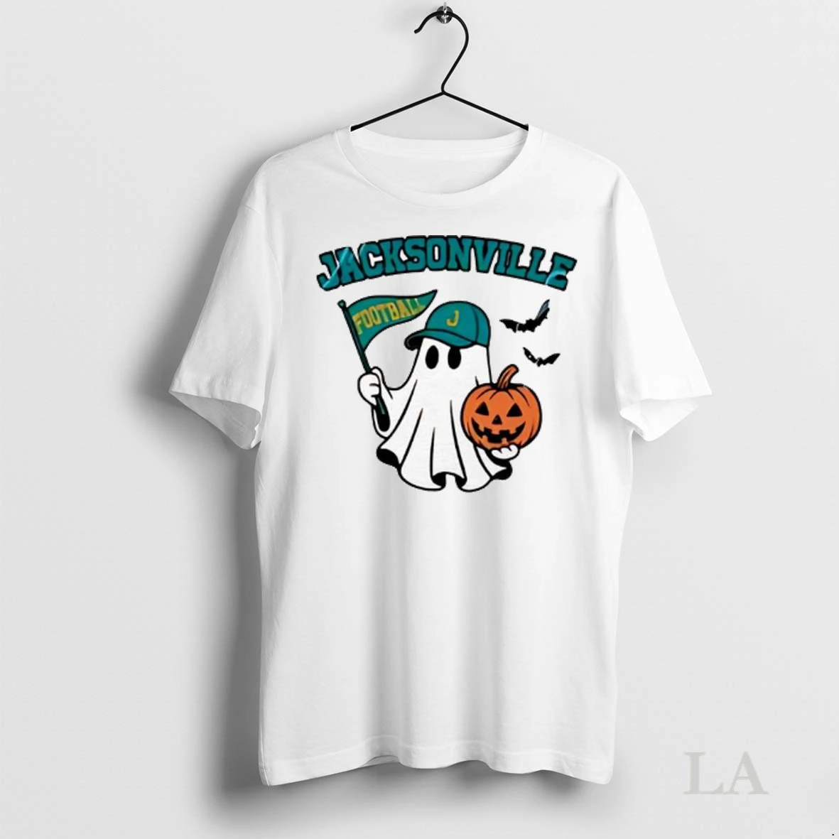 Original Halloween Ghost Jacksonville Jaguars Football Flag Pumpkin Ladies Shirt