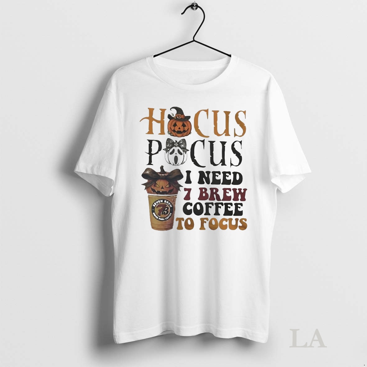 Original Hocus Pocus I Need 7 Brew Coffee To Focus Halloween Shirt