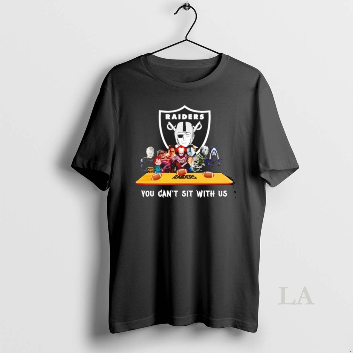 Original Horror Movie Characters You Cant Sit With Us Las Vegas Raiders Halloween Shirt