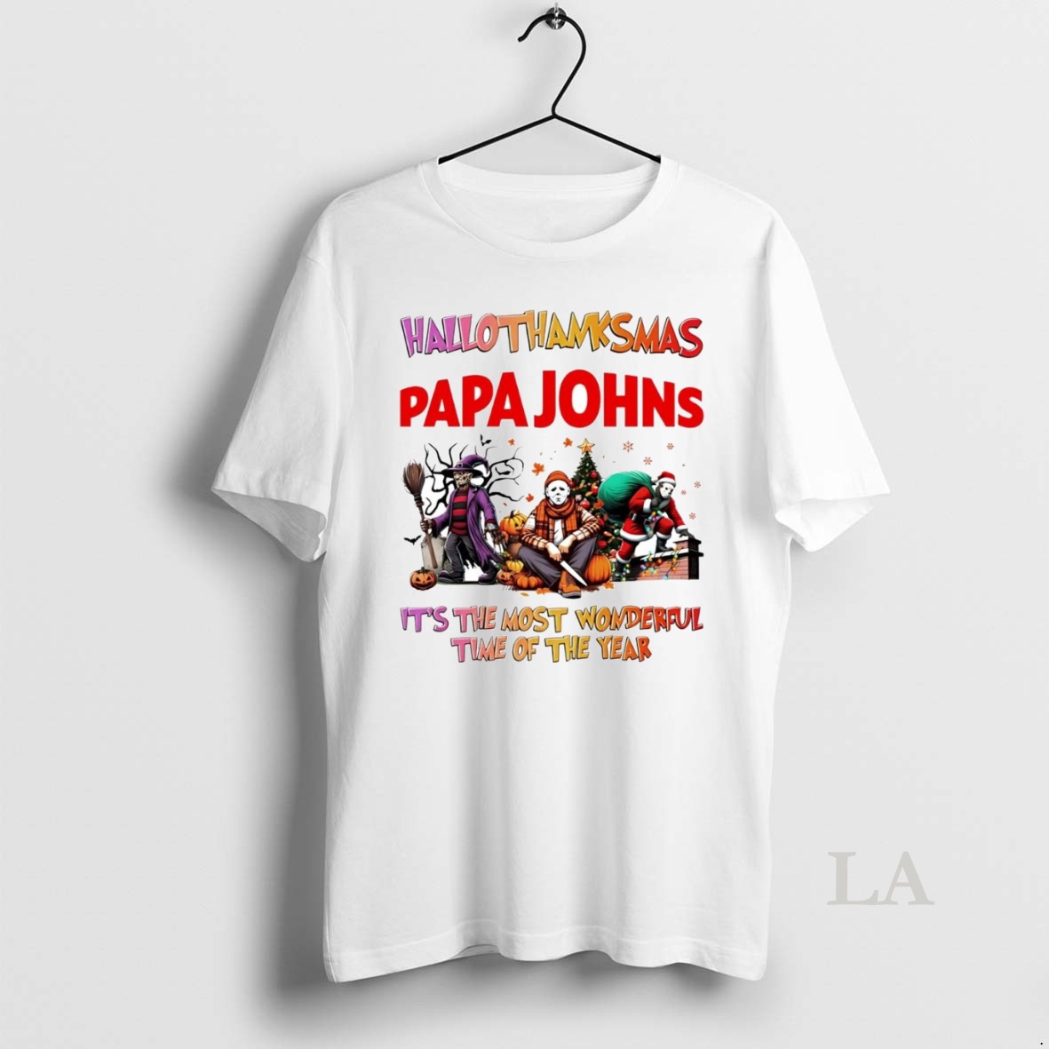 Original Horror Movies Papa Johns Hallothanksmas Its The Most Wonderful Time Shirt