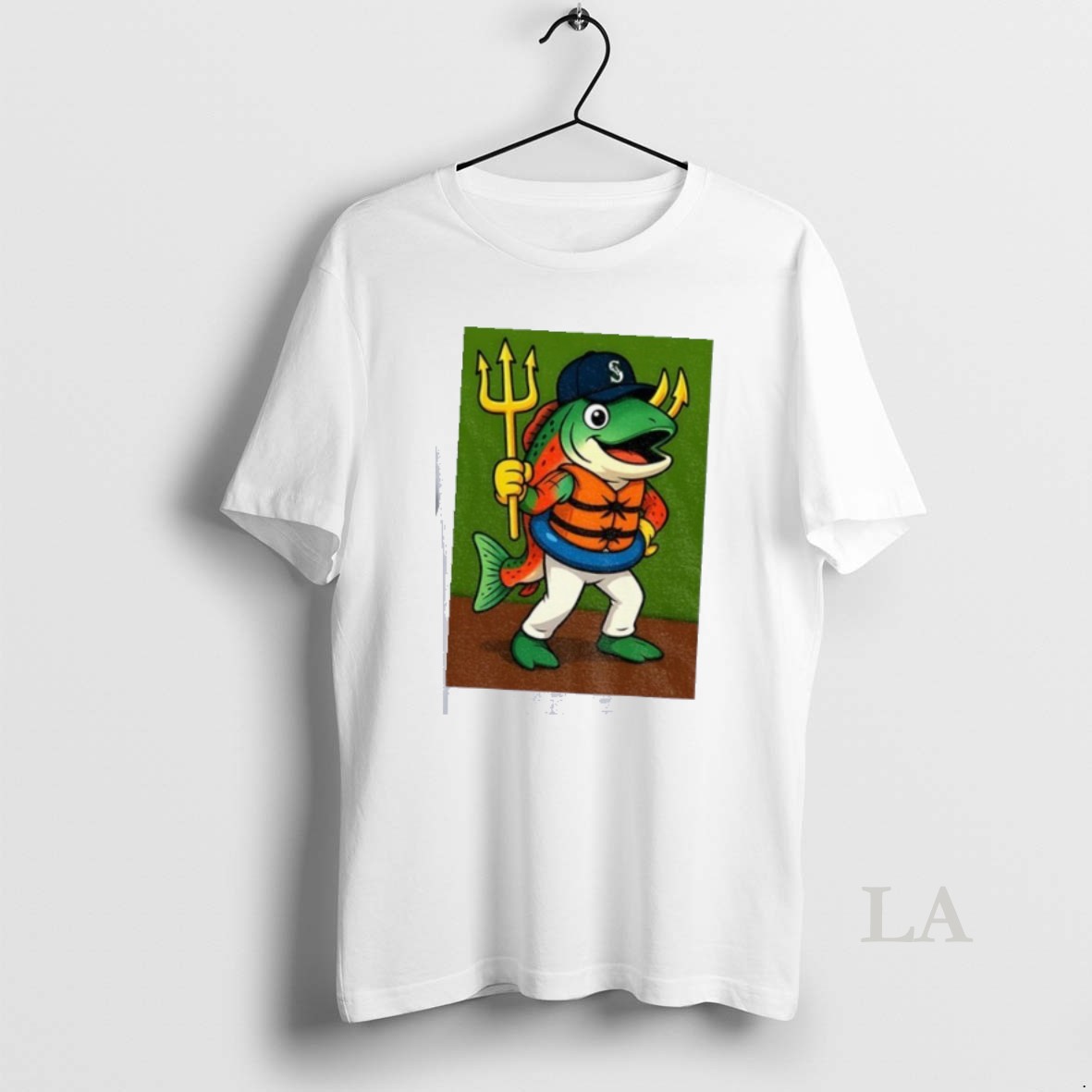 Original Humpy Salmon Holding Trident Seattle Mariners Mlb Mascot 2025 Shirt