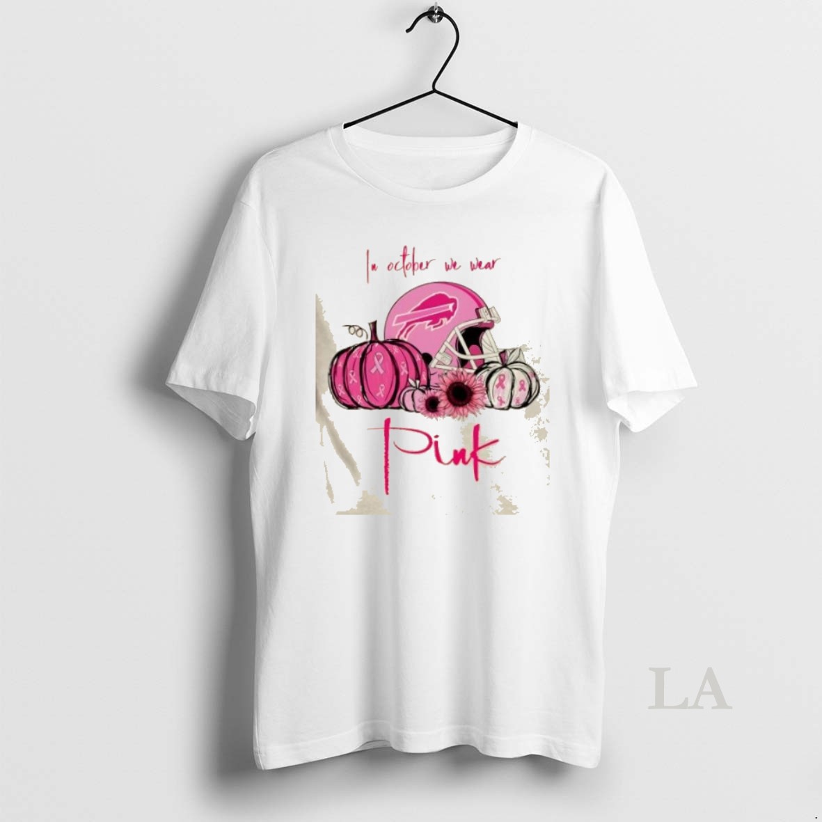 Original In October We Wear Pink Buffalo Bills Football Helmet Shirt