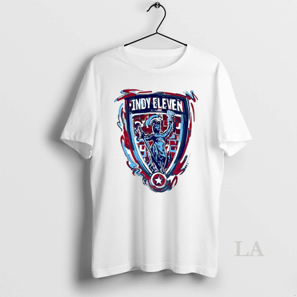 Original Indy Eleven Blue Storm Striker Crest Design Shirt