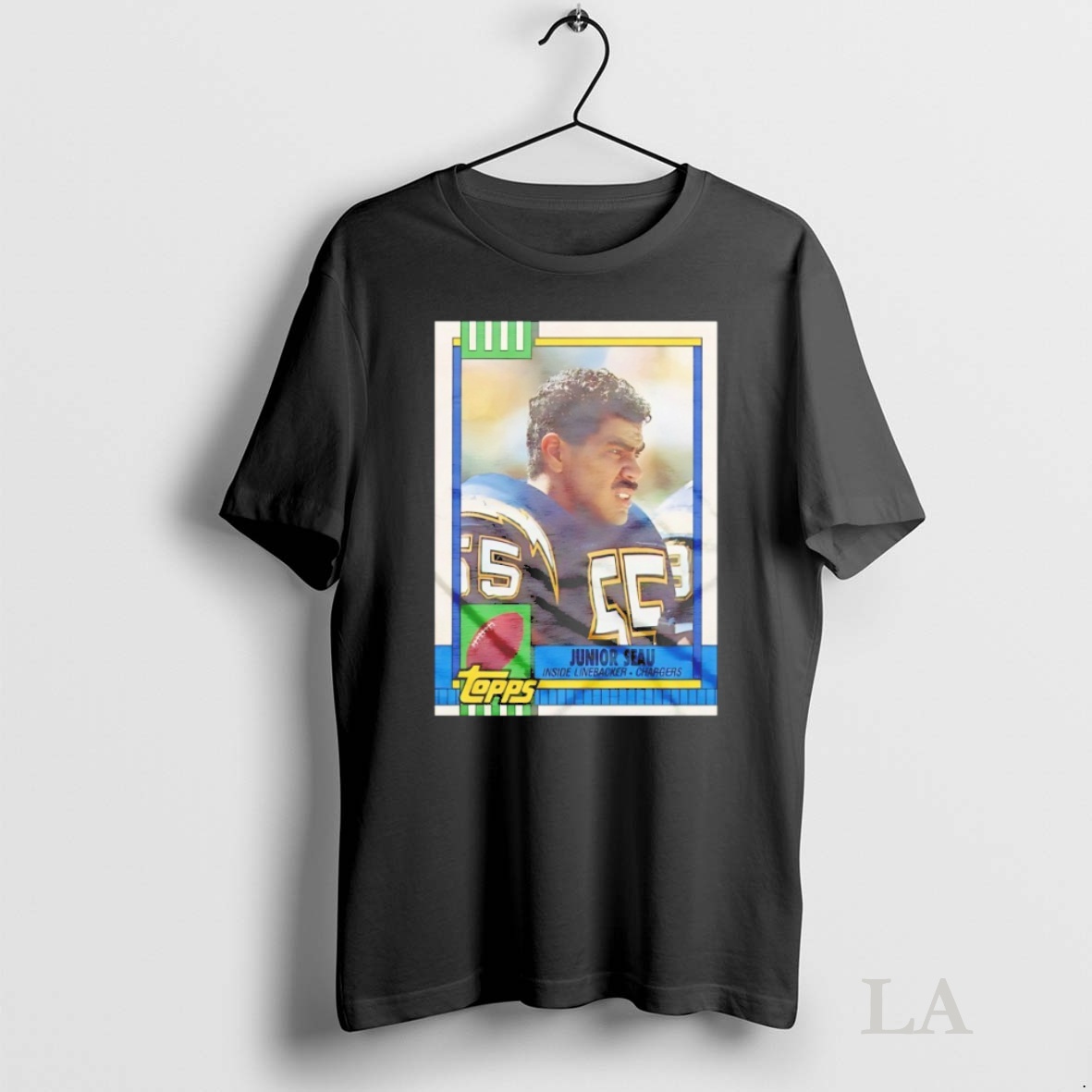 Original Junior Seau Los Angeles Chargers 1990 Nfl Football Card Shirt