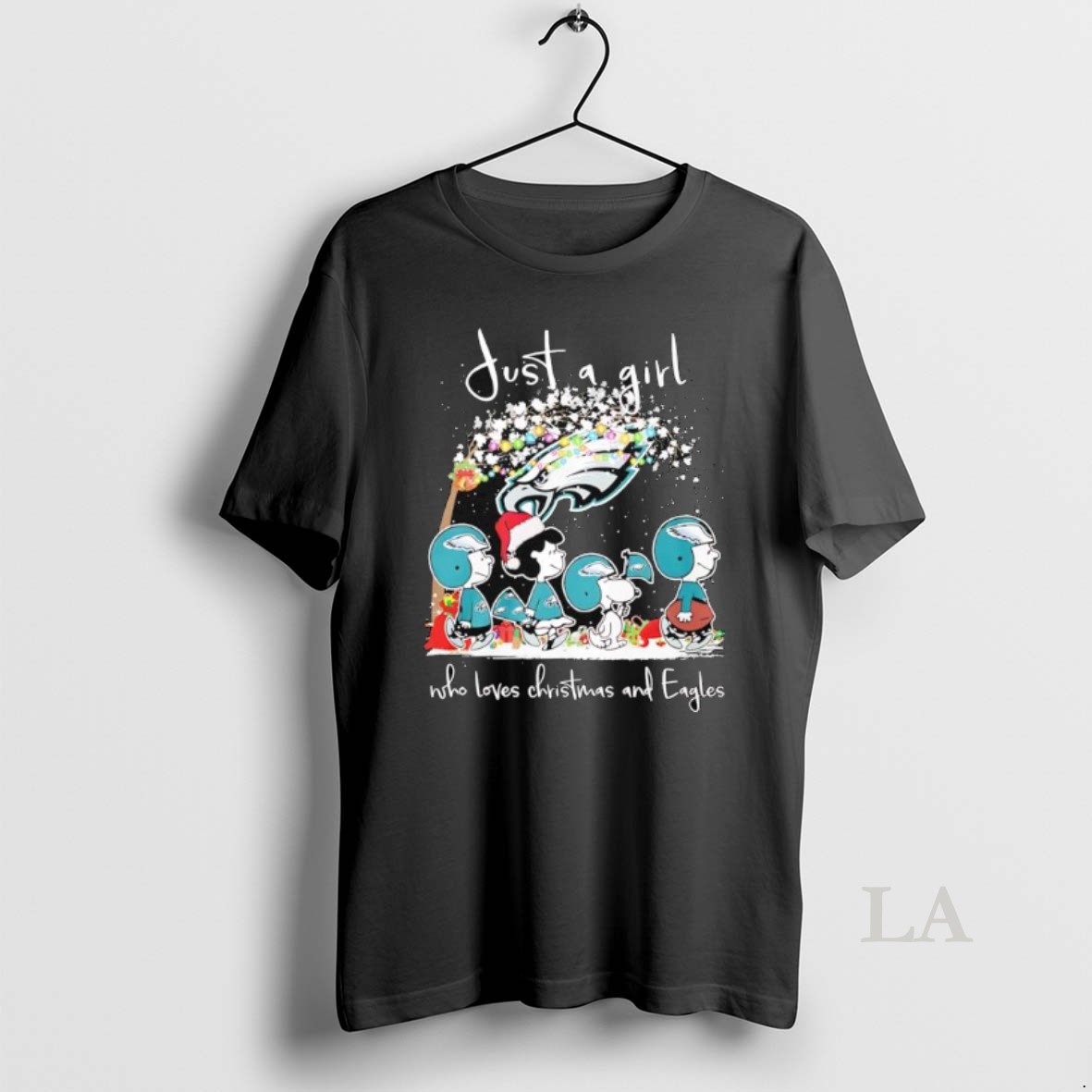 Original Just A Girl Who Loves Christmas And Philadelphia Eagles X Peanuts Characters Shirt