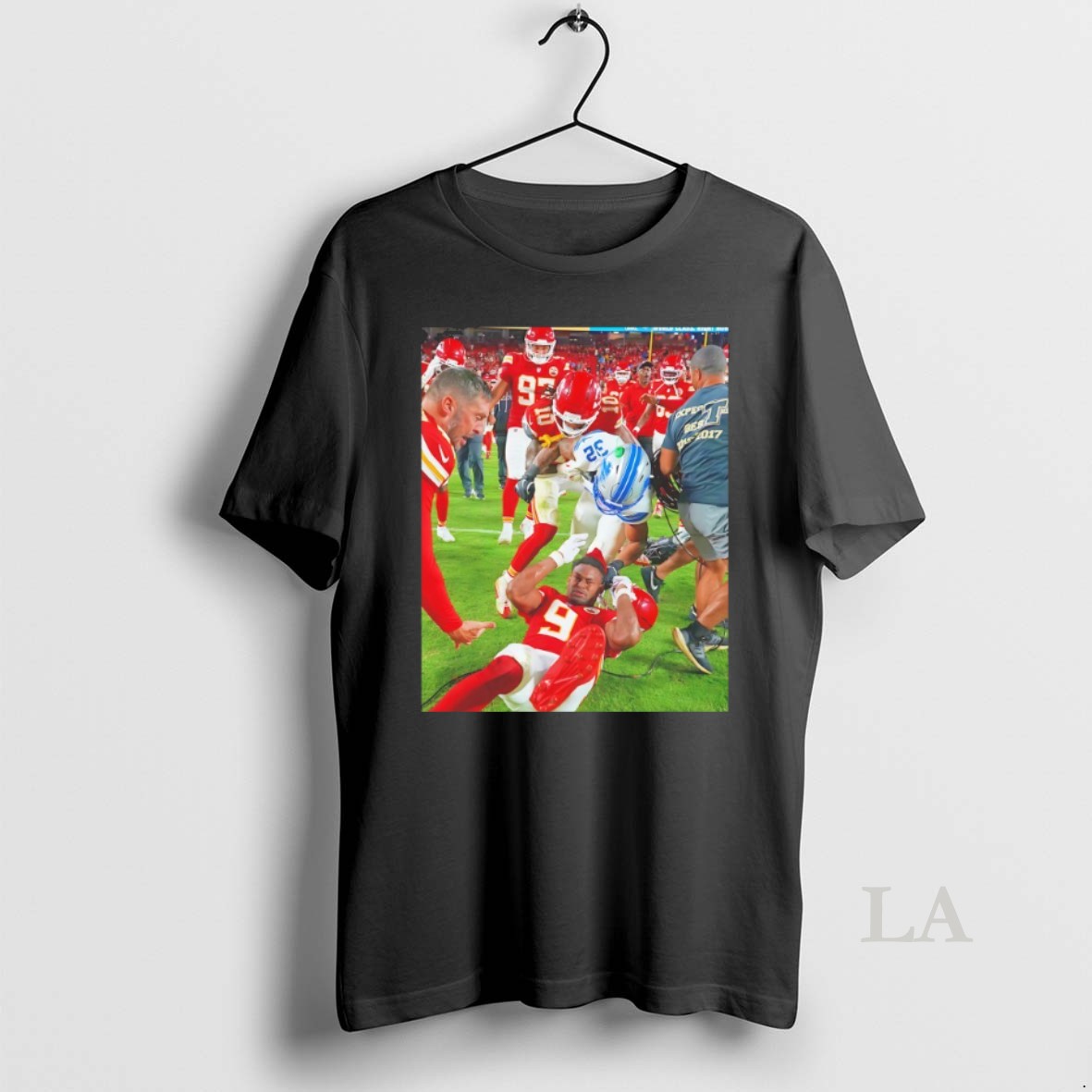 Original Kansas City Chiefs Vs Detroit Lions Nfl Sideline Collision Action Shot Shirt