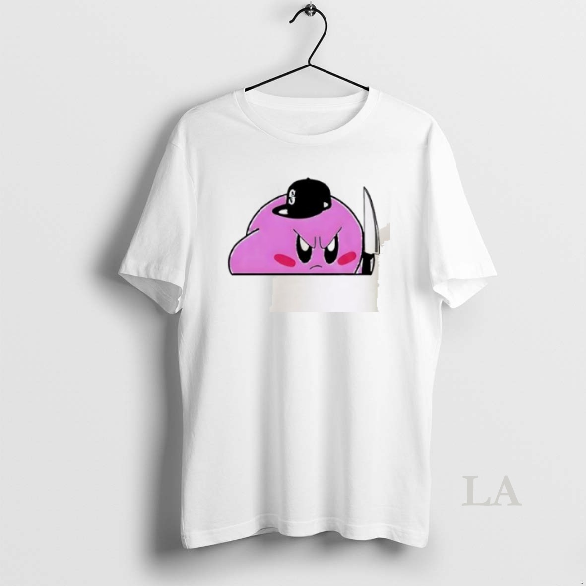 Original Kirby Nintendo Wearing Seattle Mariners Hat Knife Mlb Player 2025 Shirt