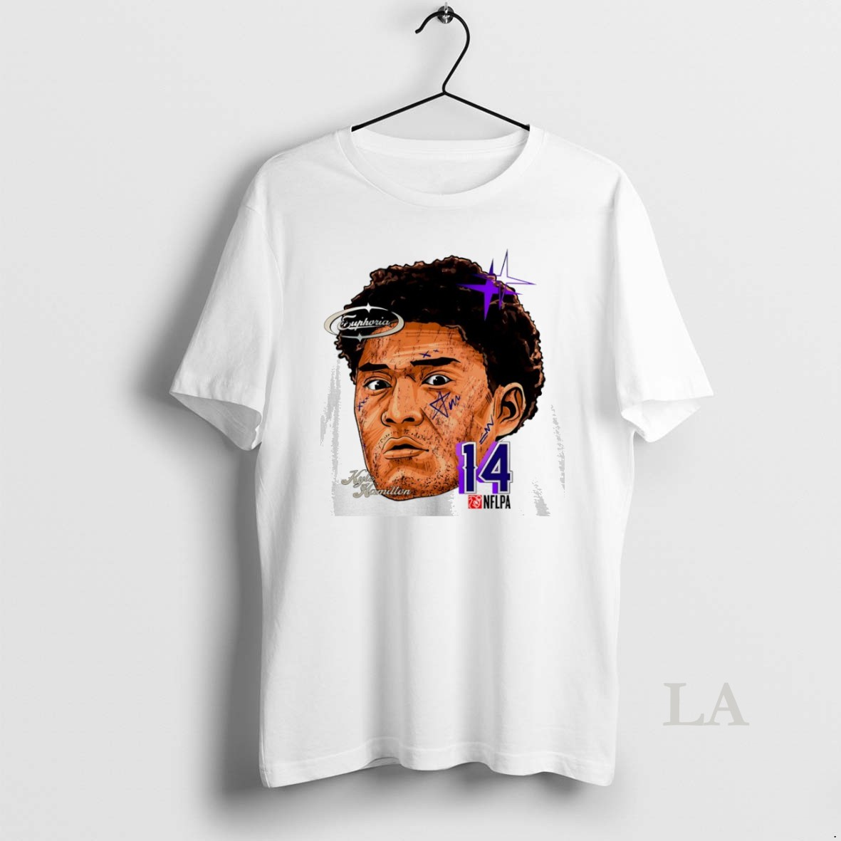 Original Kyle Hamilton 14 Baltimore Ravens Big Head Comic Shirt