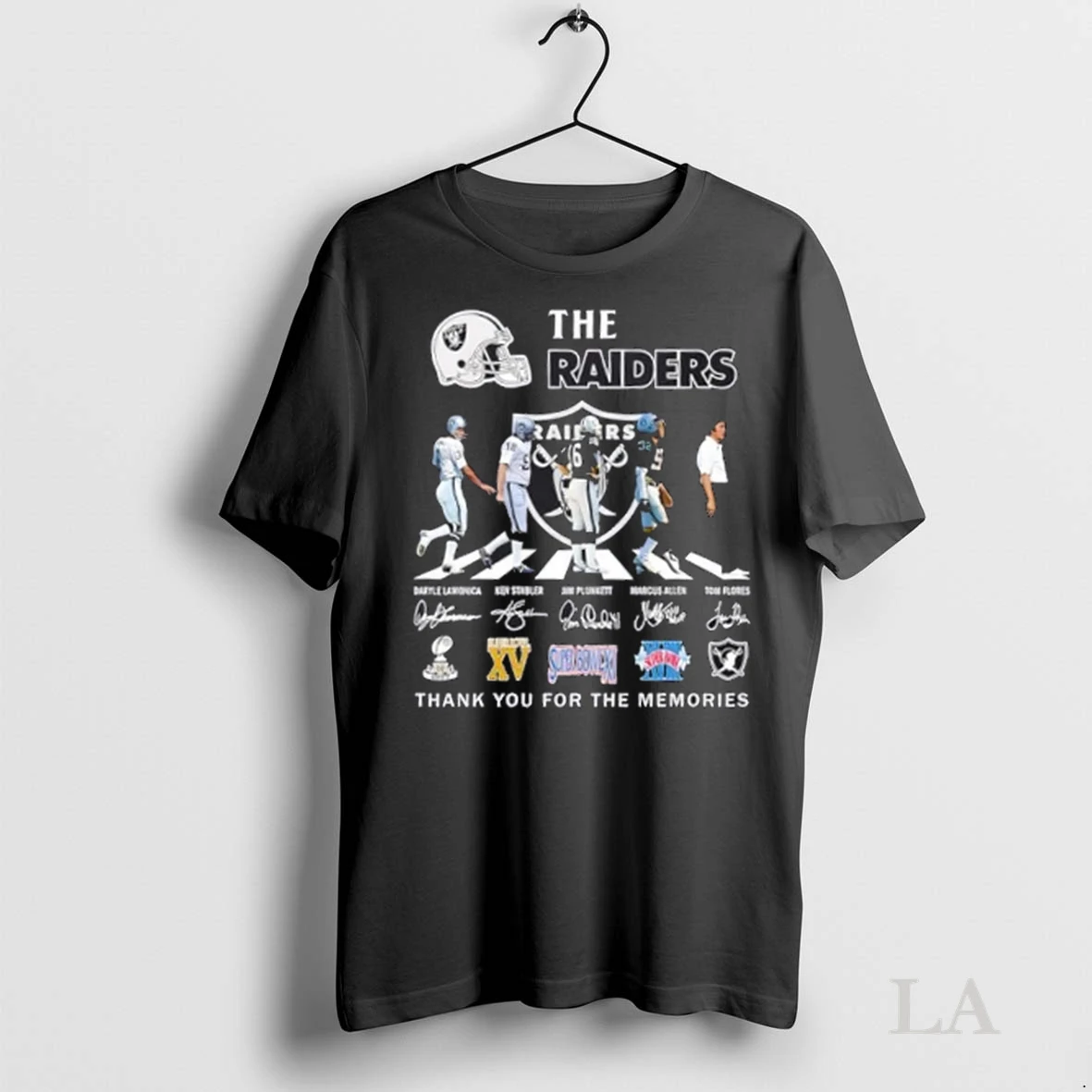 Original Las Vegas Raiders Tom Flores Allen Plunkett Stabler Lamonica Abbey Road Signatures Shirt