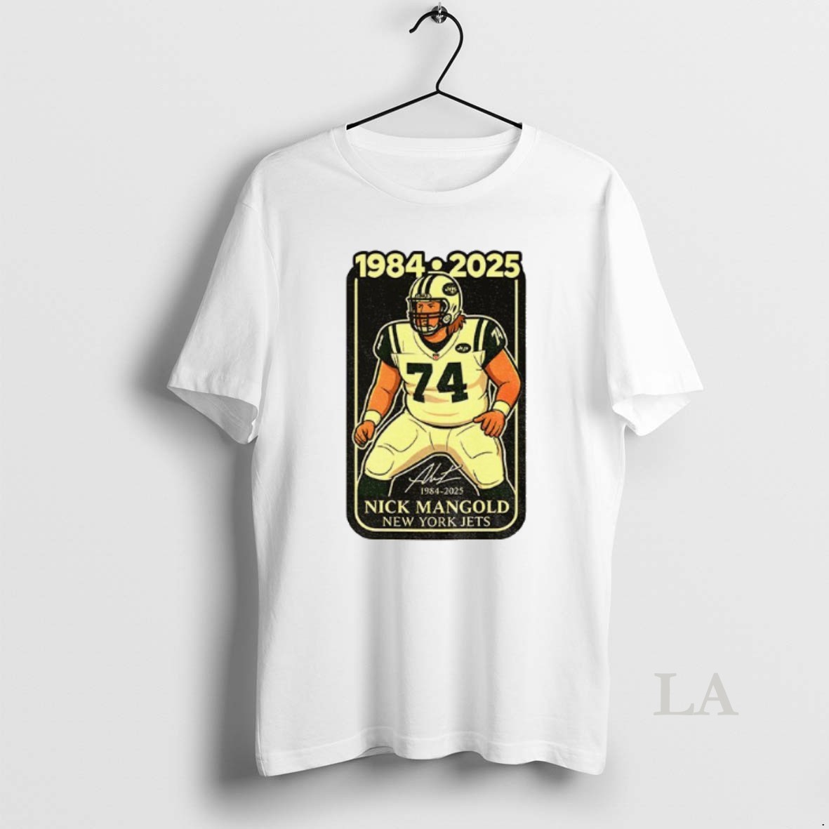 Original Legend Nick Mangold New York Jets Tribute Signature 1984 2025 Shirt