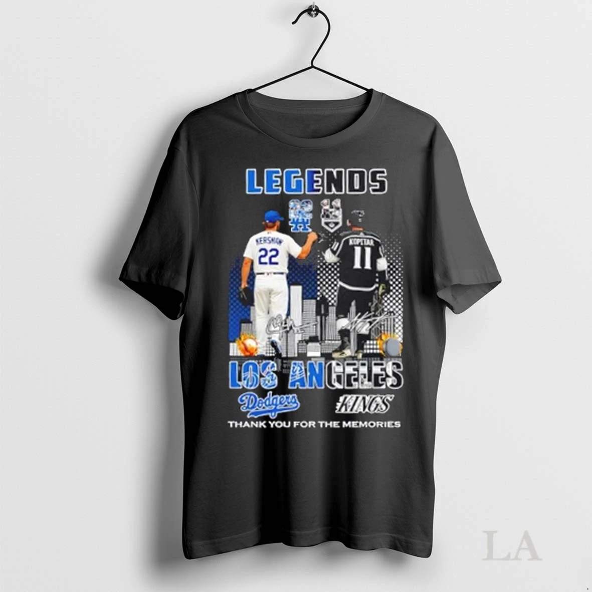 Original Legends Los Angeles Sports Dodgers X Kings Kershaw And Kopitar Skyline Shirt