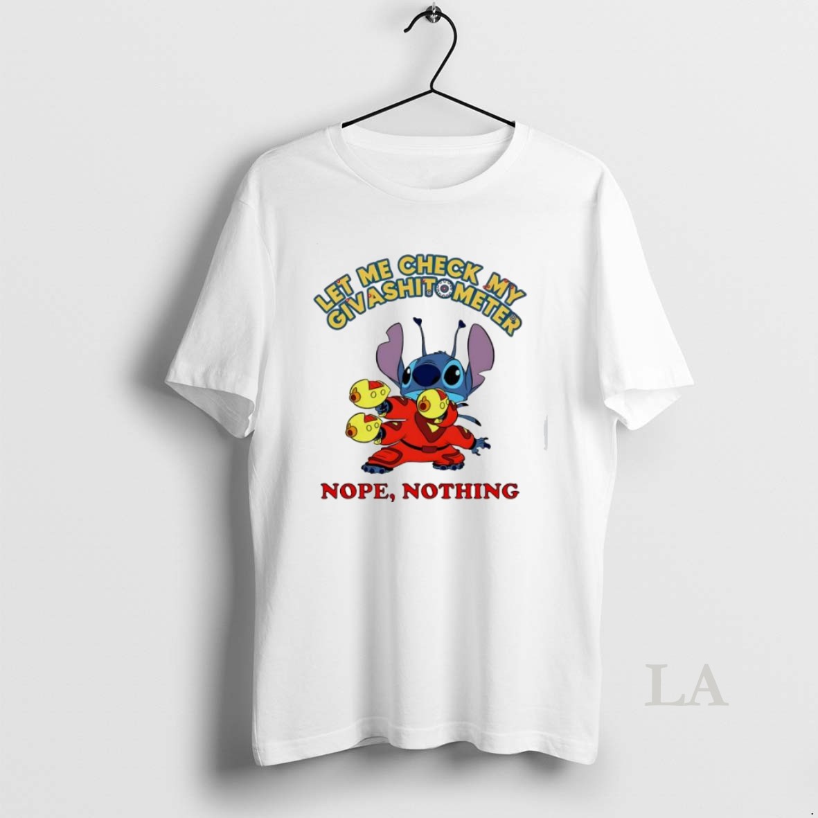Original Lilo Stitch Let Me Check My Givashitometer Nope Nothing Shirt