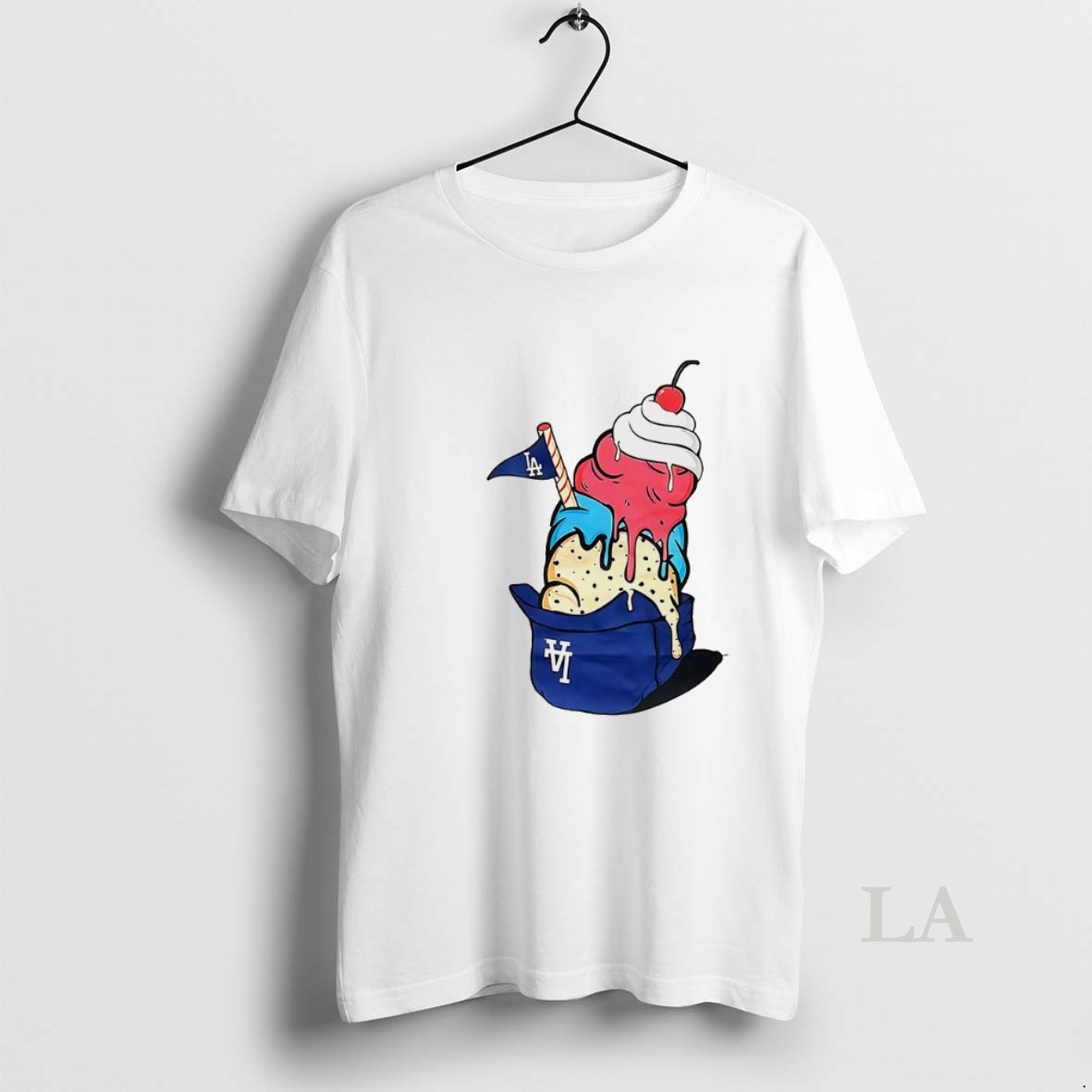 Original Los Angeles Dodgers Baseball Game Day Ice Cream Helmet Shirt