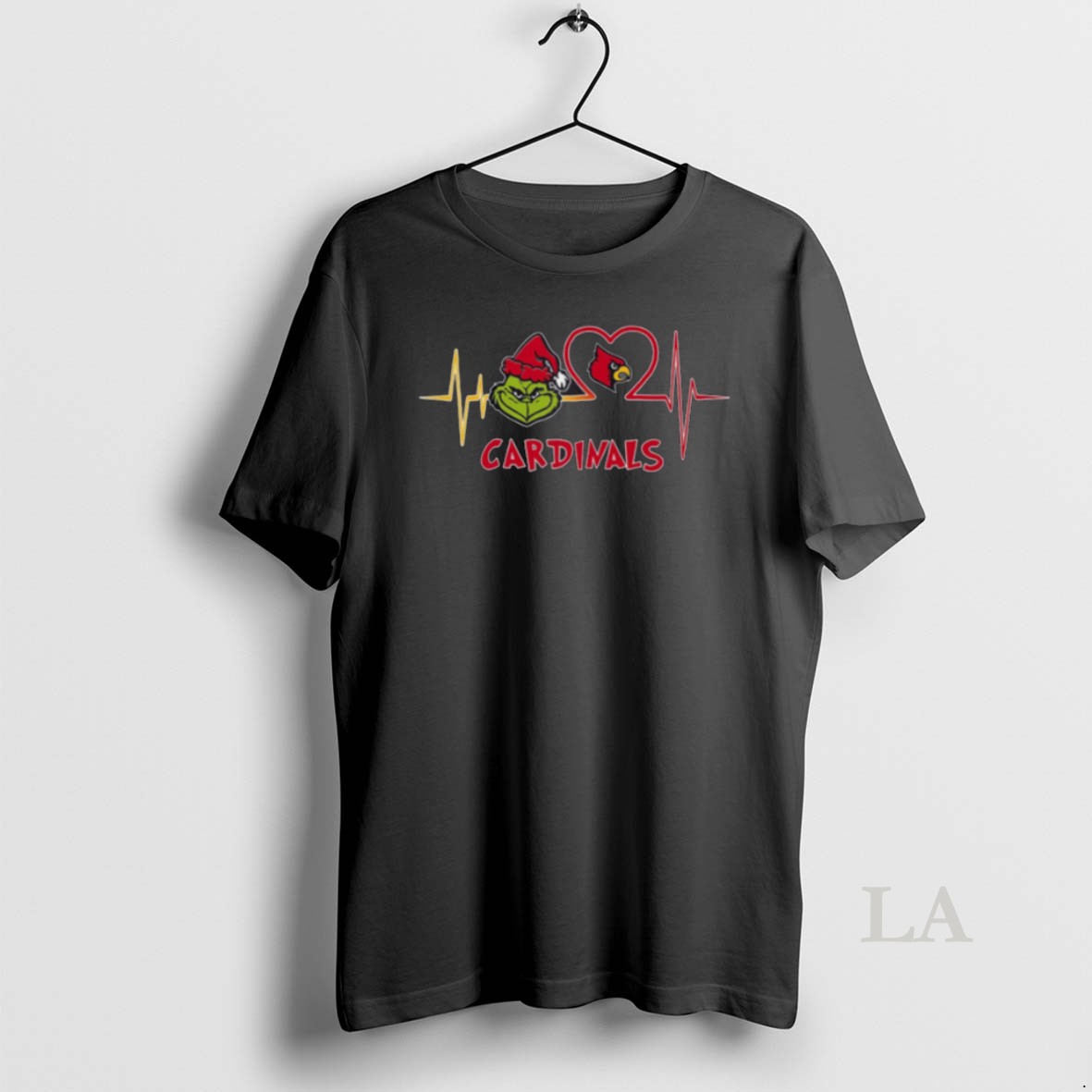 Original Louisville Cardinals X Grinch Santa Heartbeat Love Logo Merry Christmas Shirt