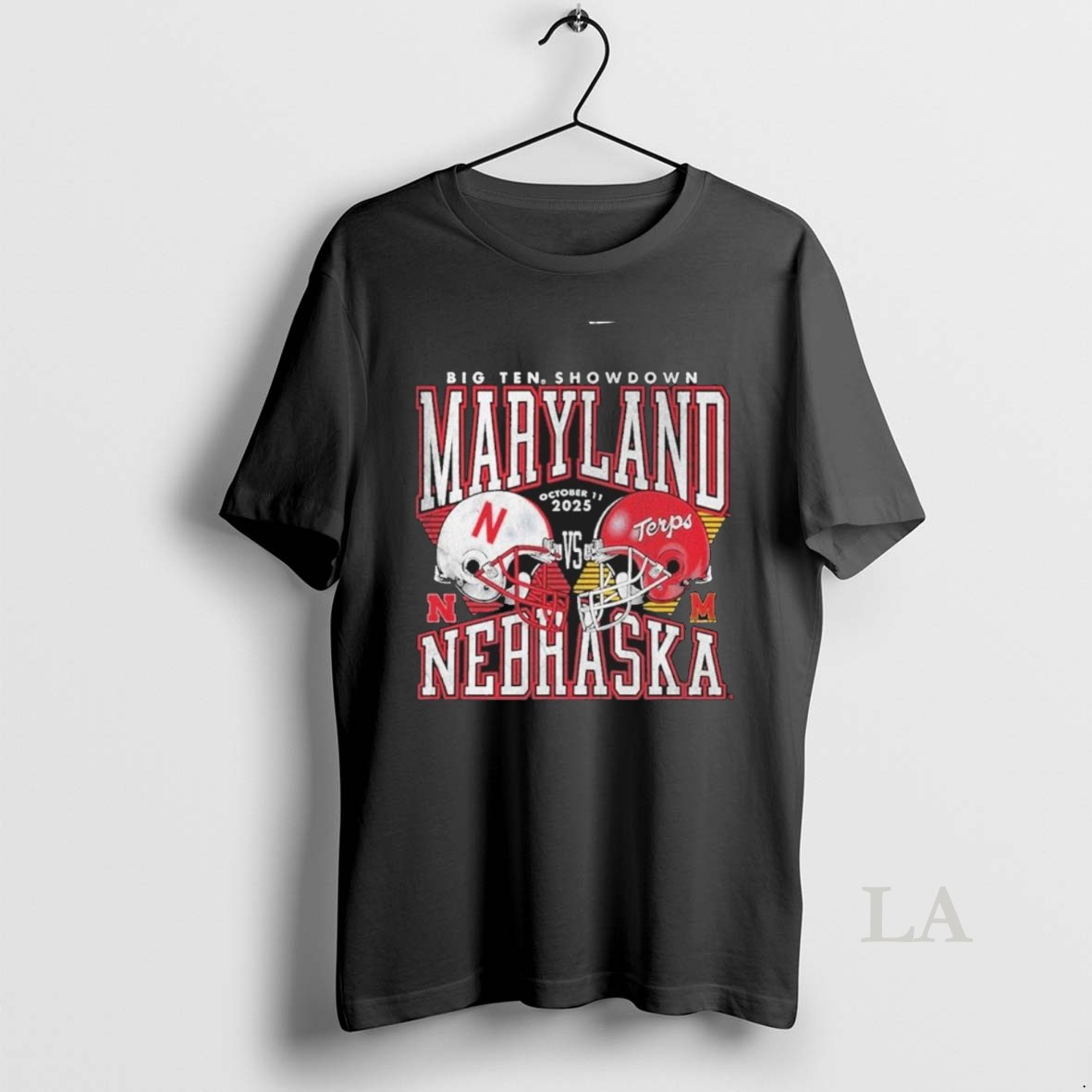 Original Maryland Vs Nebraska 2025 Gameday Matchup Helmet Shirt
