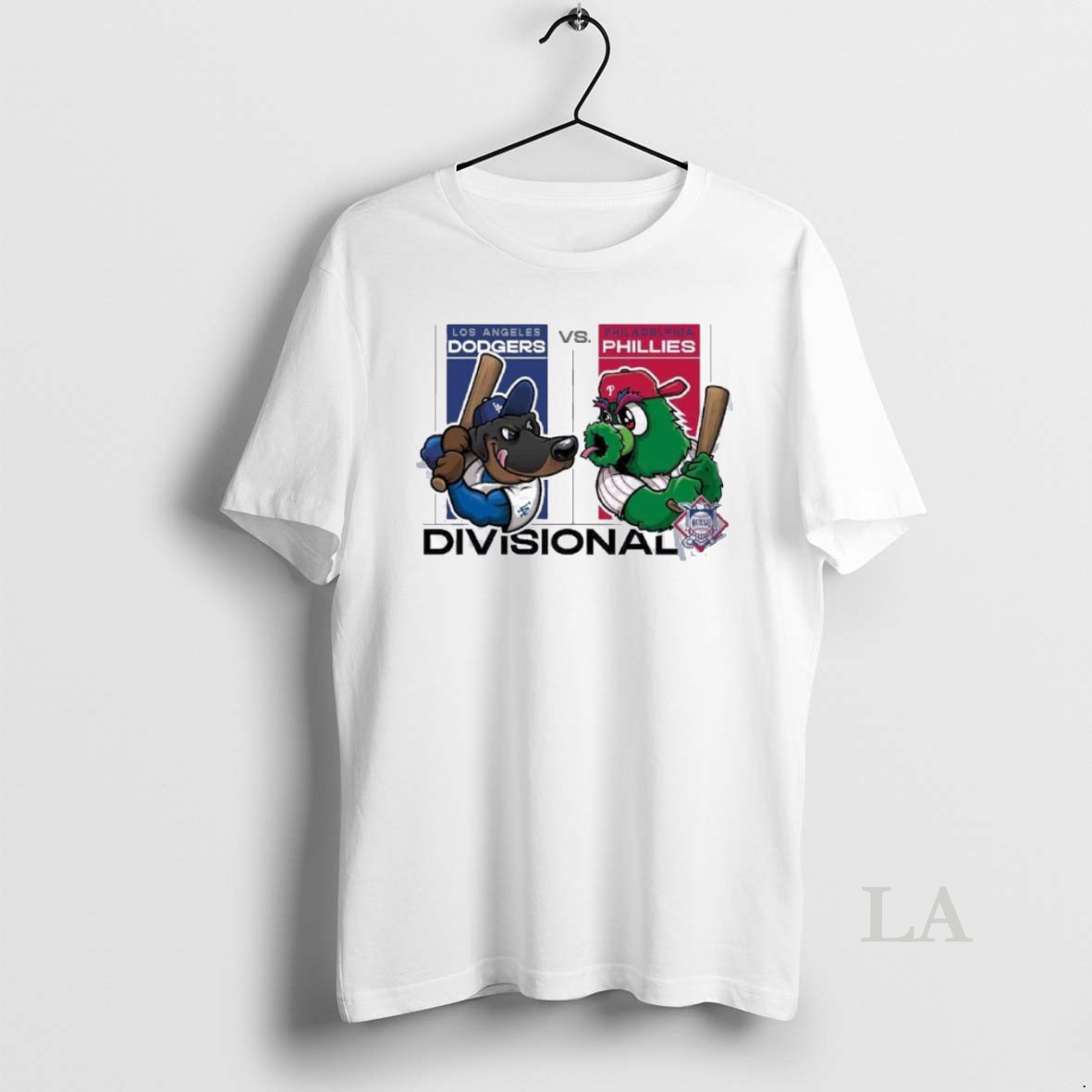 Original Mascot Dodgers Vs Phillies 2025 Nlds Matchup Shirt 2