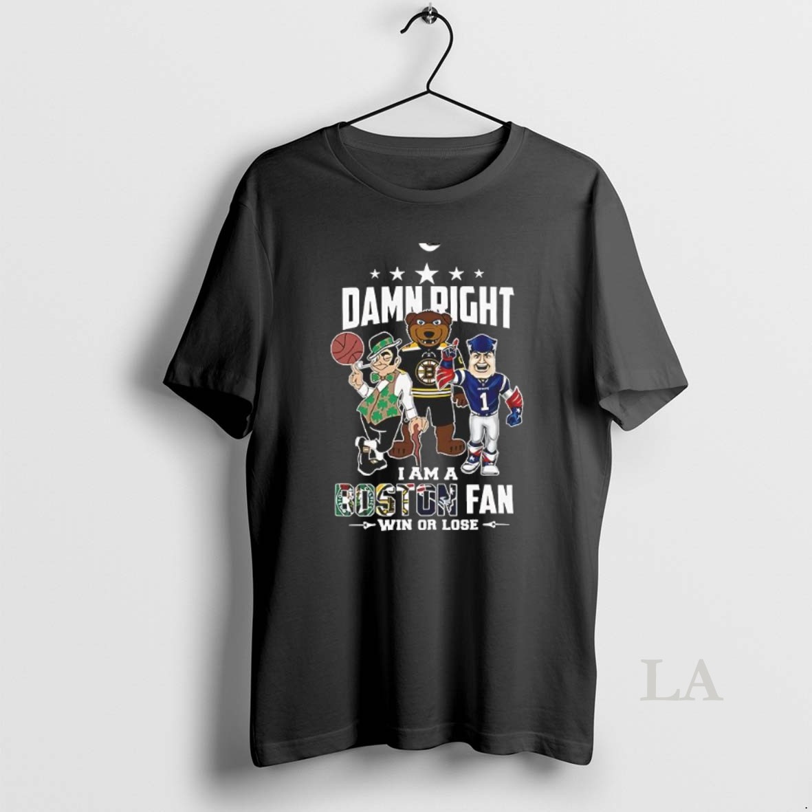 Original Mascot Damn Right I Am A Boston Fan Win Or Lose Shirt