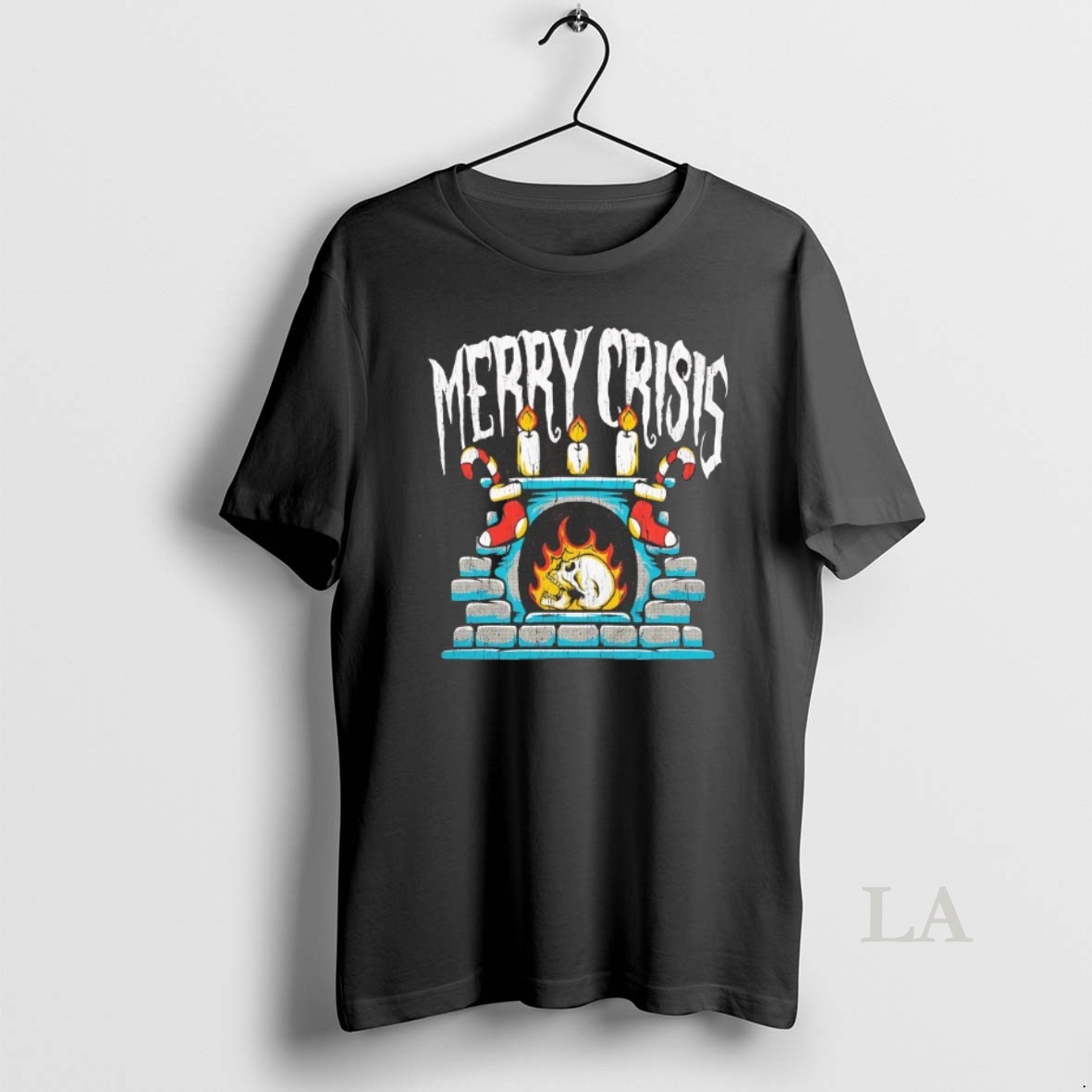 Original Merry Crisis Skull On Chimney Christmas Shirt