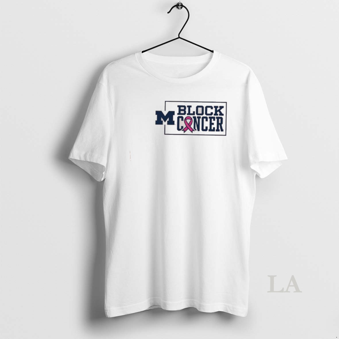 Original Michigan Wolverines Block Cancer Pink Ribbon Shirt