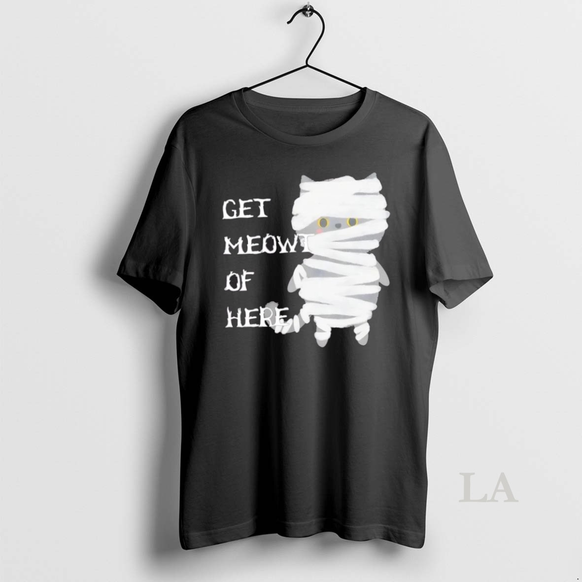 Original Mummy Black Cat Halloween Get Meowt Of Here Shirt