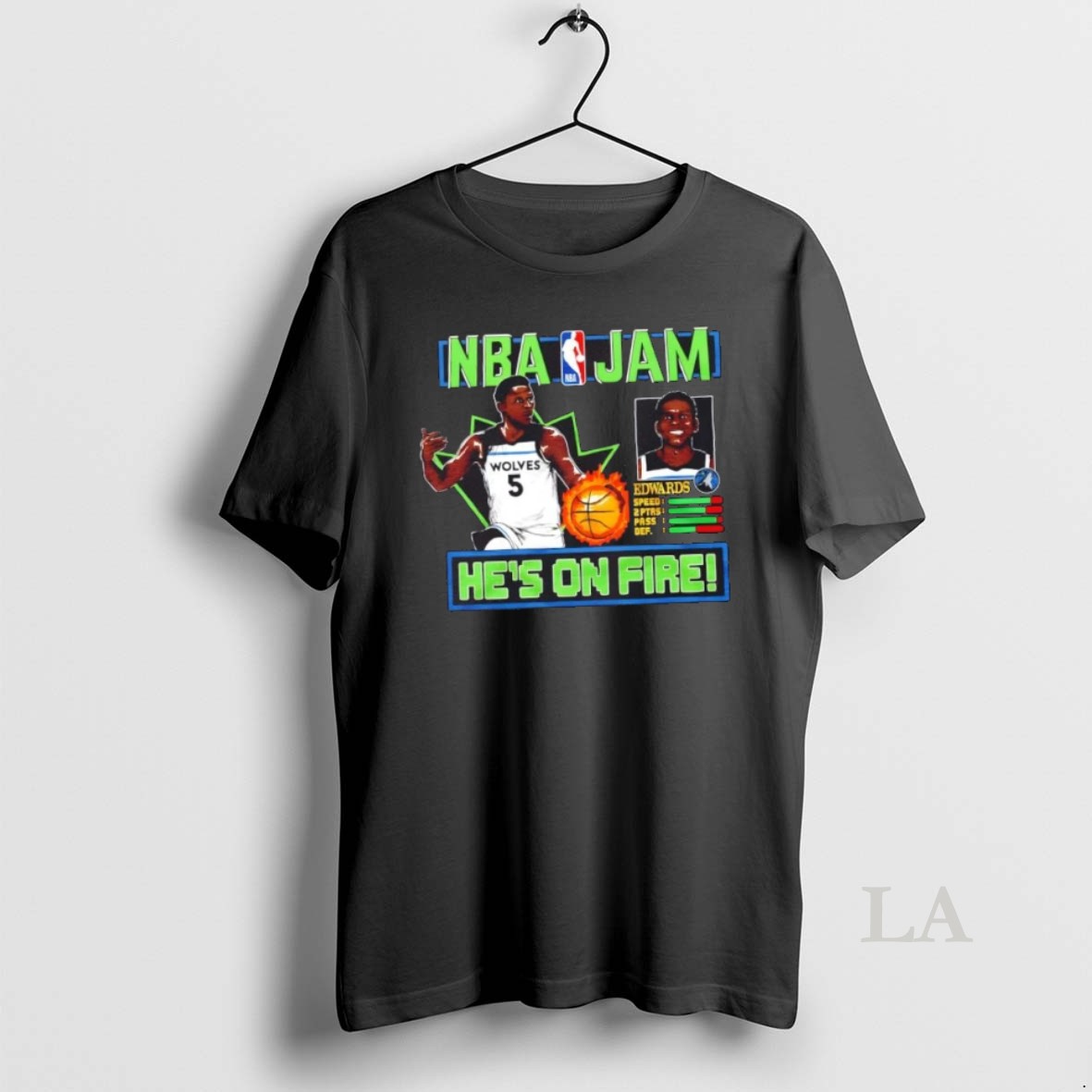 Original Nba Jam Minnesota Timberwolves Anthony Edwards Hes On Fire Shirt