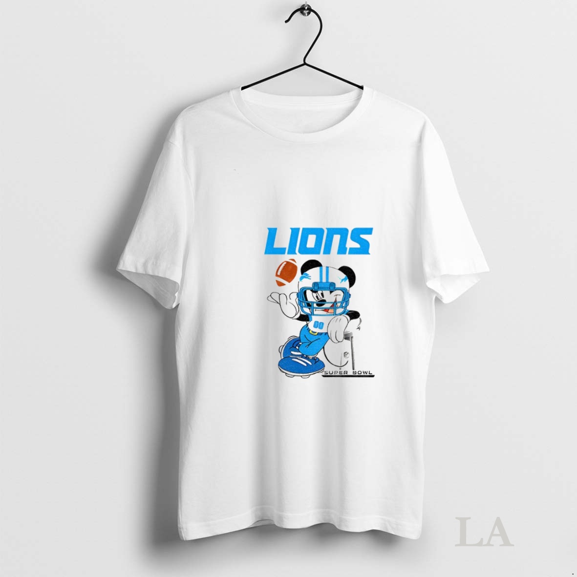 Original Nfl Detroit Lions Mickey Mouse Disney Super Bowl Football Shirt