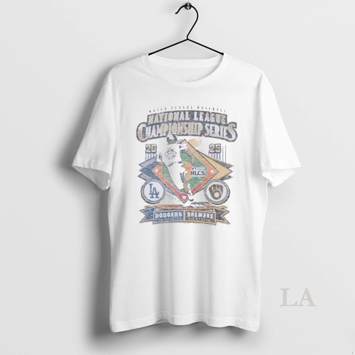 Original Nlcs Match Up Dueling 2025 Brewers Vs Dodgers Shirt