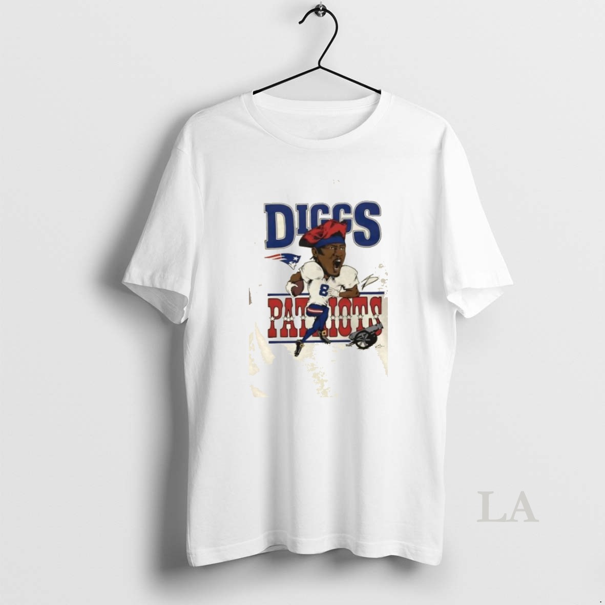 Original New England Patriots Stefon Diggs Football Cartoon Signature Shirt