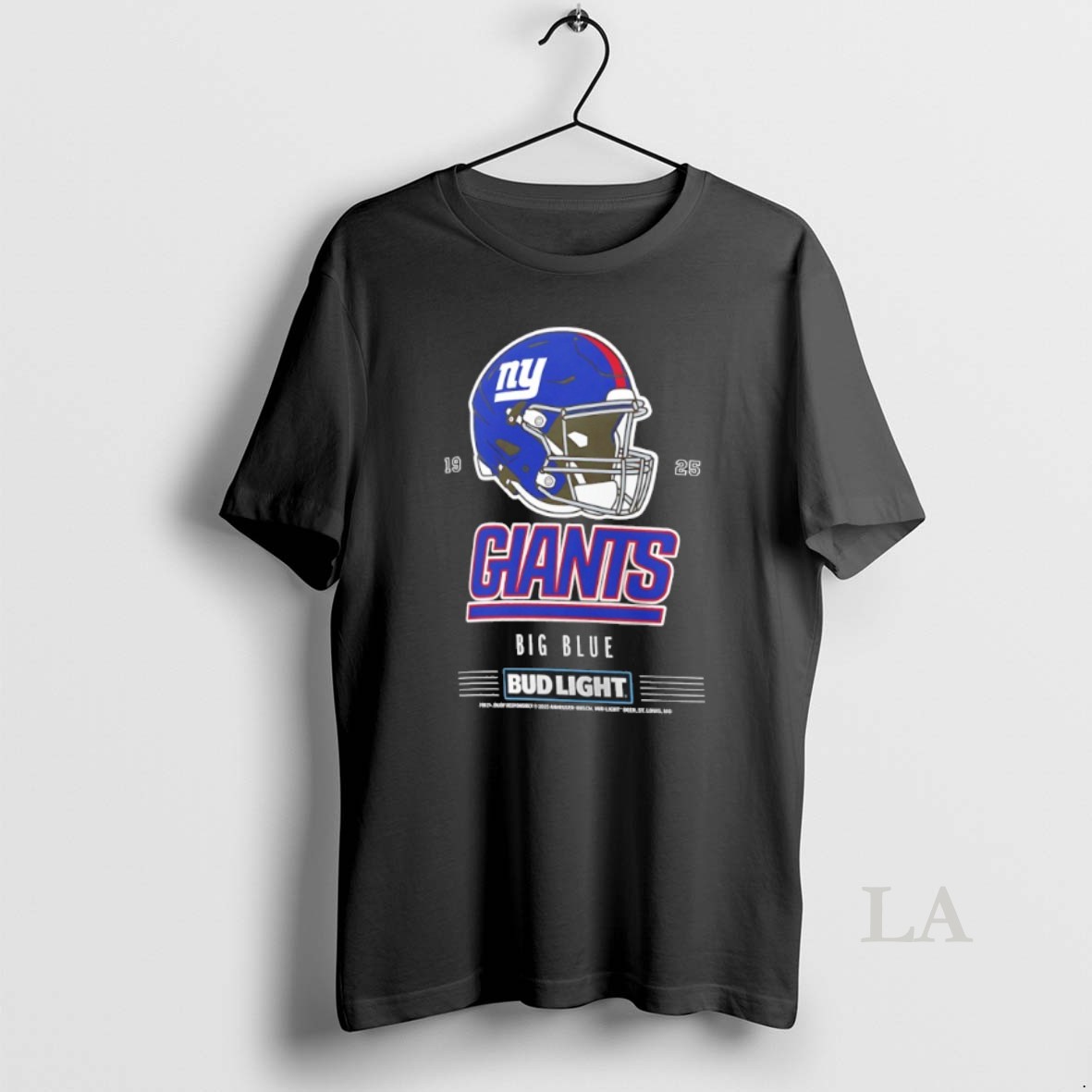 Original New York Giants Bud Light 1925 Big Blue Football Helmet Shirt