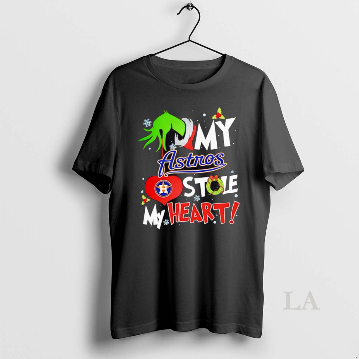 Original Nice Grinch Hand My Houston Astros Stole My Heart Christmas Shirt
