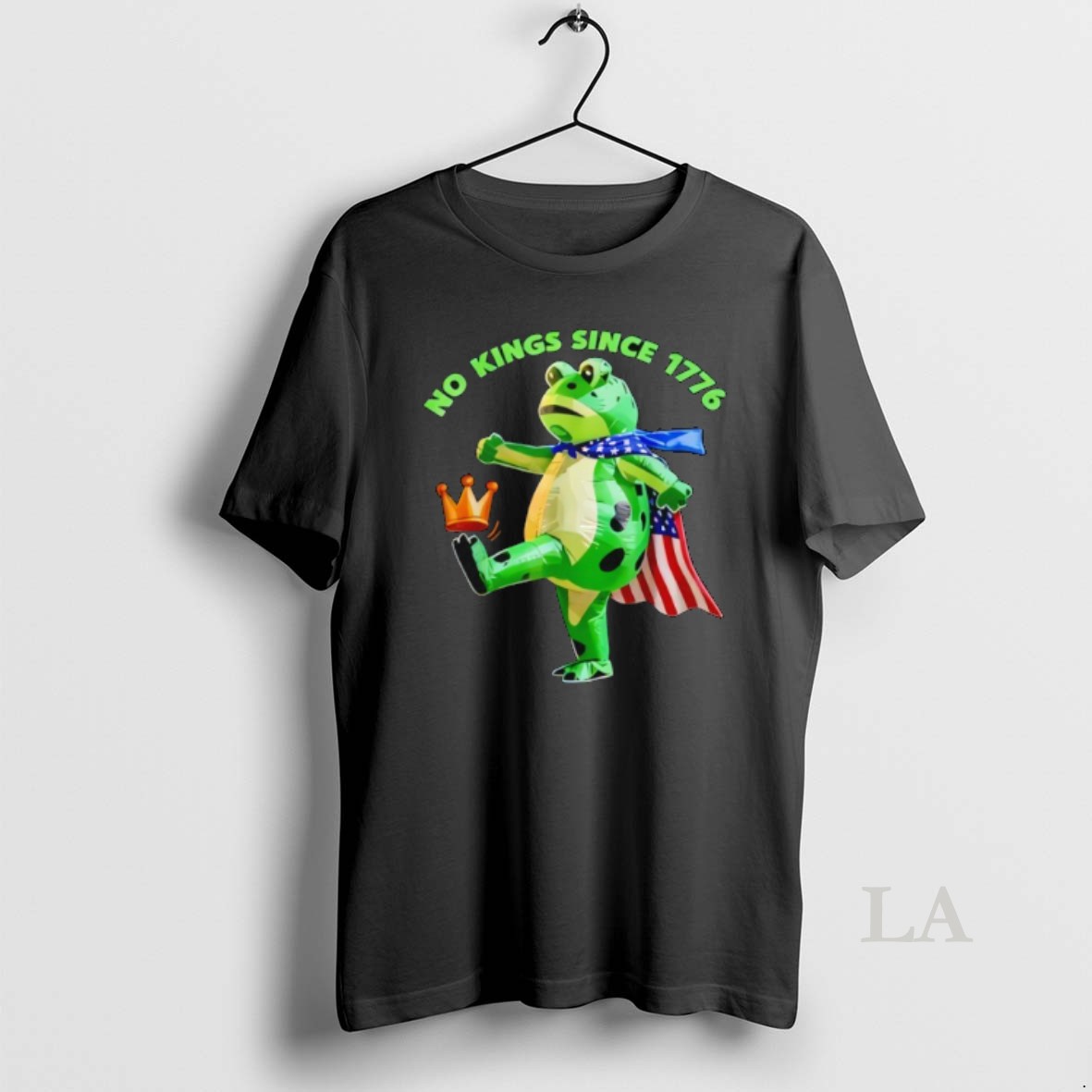 Original No Kings Since 1776 Portland Frog Kicking Crown Shirt