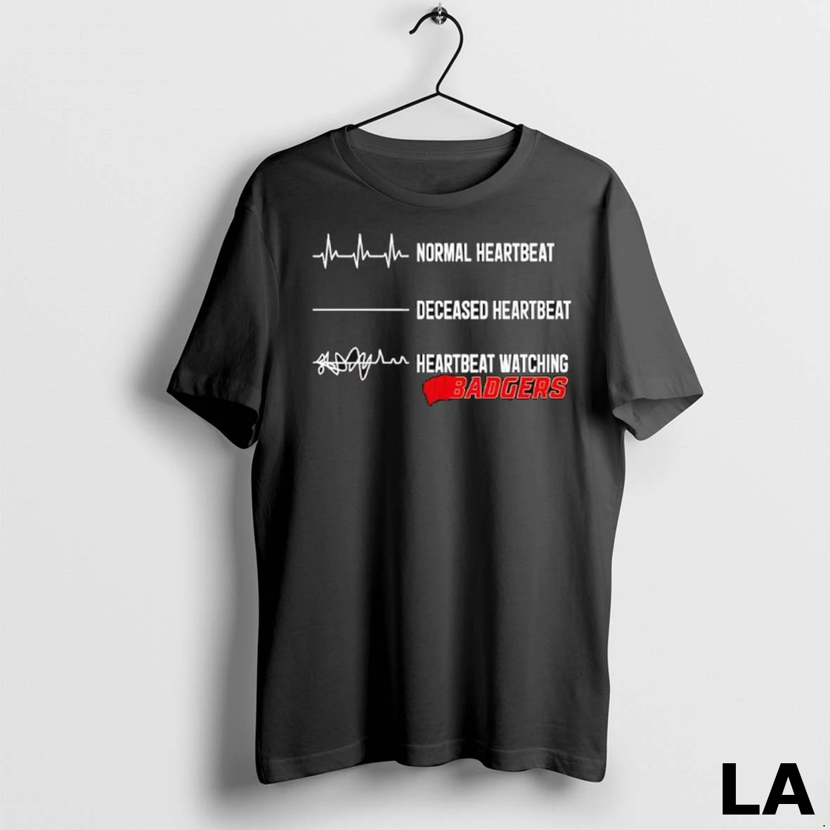Original Normal Heartbeat Deceased Heartbeat Heartbeat Watching Wisconsin Badgers Ladies Shirt