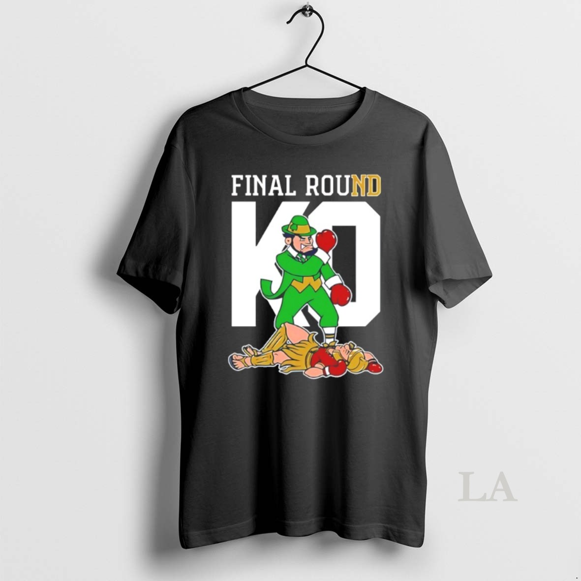 Original Notre Dame Fighting Irish Knock Out Usc Trojans Final Round Mascot Shirt
