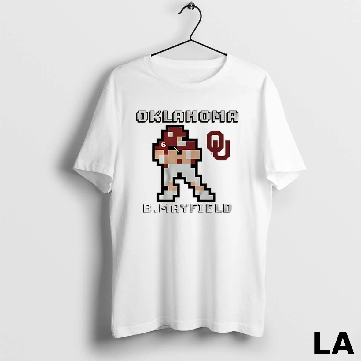 Original Oklahoma Sooners Football Baker Mayfield Retro Baller 8 Bit Shirt