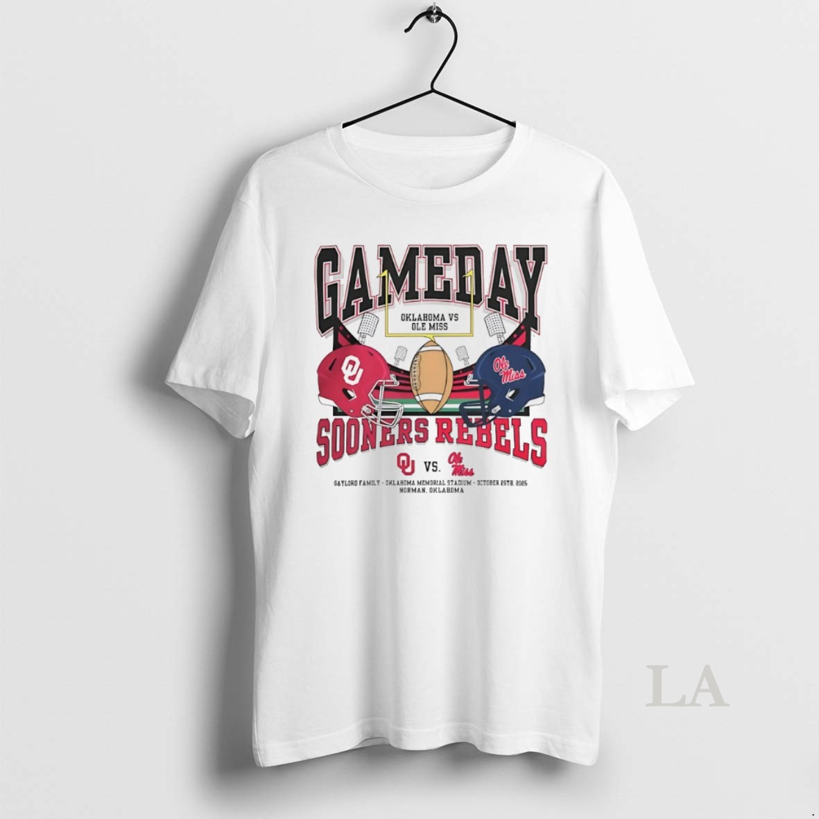 Original Oklahoma Sooners Vs Ole Miss Rebels Oklahoma Memorial Stadium Gameday Matchup 2025 Shirt