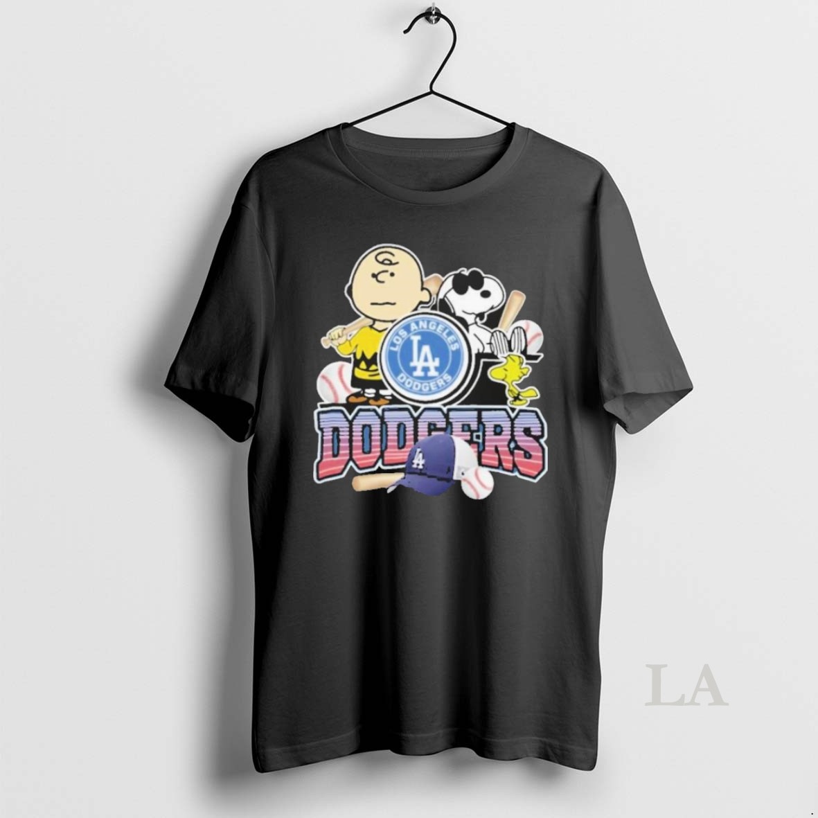 Original Peanuts Dodgers Snoopy Charlie Brown Los Angeles Baseball 2025 T Men Shirt