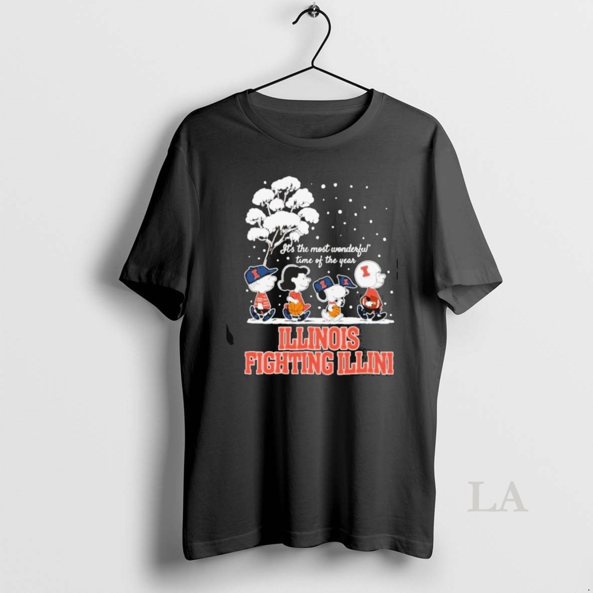 Original Peanuts Illinois Fighting Illini Winter Its The Most Wonderful Time Of The Year 2025 T Men Shirt