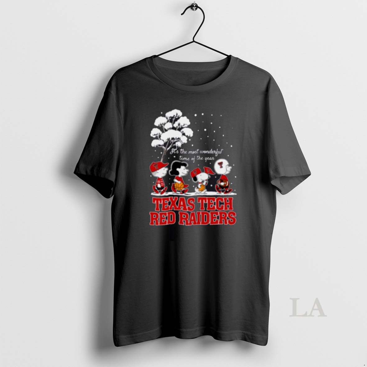 Original Peanuts Texas Tech Red Raiders Winter Its The Most Wonderful Time Of The Year Shirt 3