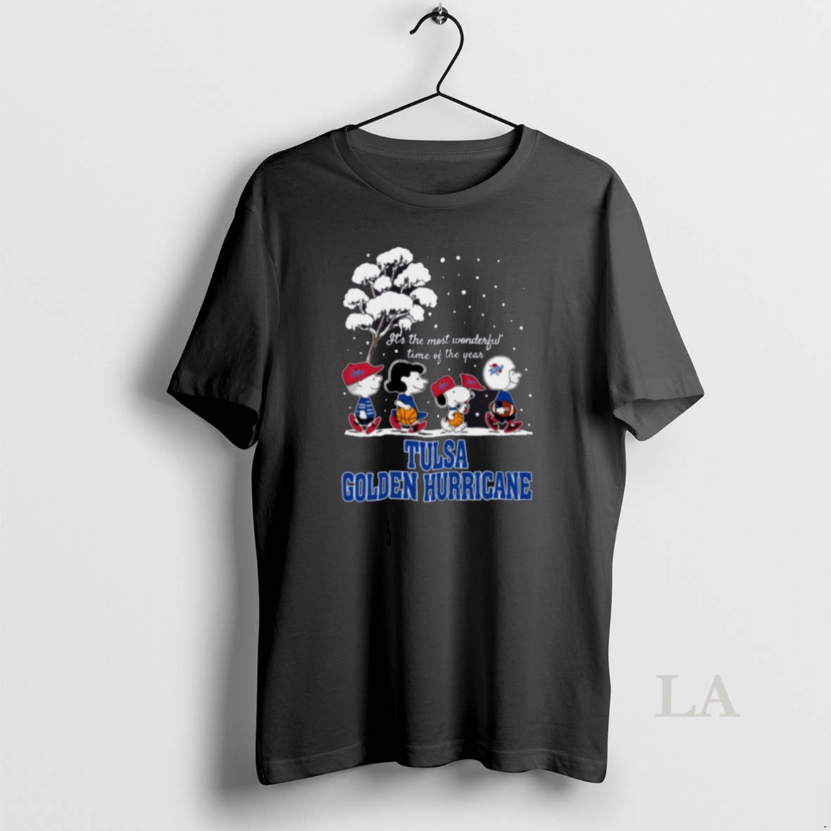 Original Peanuts Tulsa Golden Hurricane Winter Its The Most Wonderful Time Of The Year Shirt