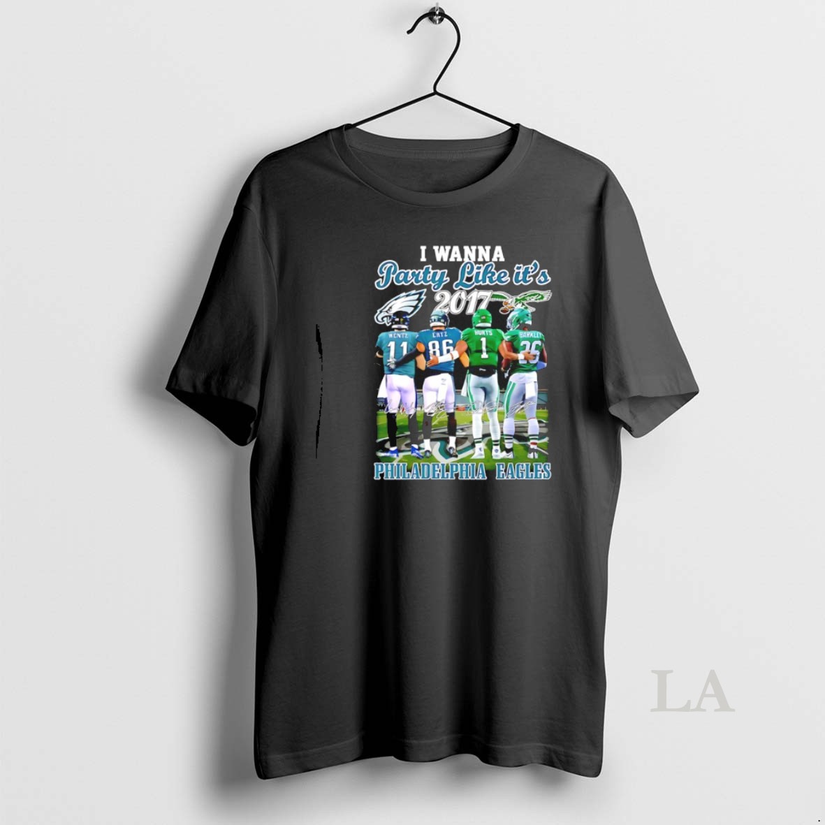 Original Philadelphia Eagles I Wanna Party Like Its 2017 Signatures Shirt