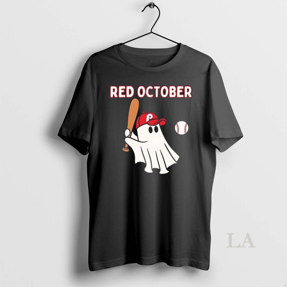 Original Phillies Red October Ghost Halloween Baseball Shirt