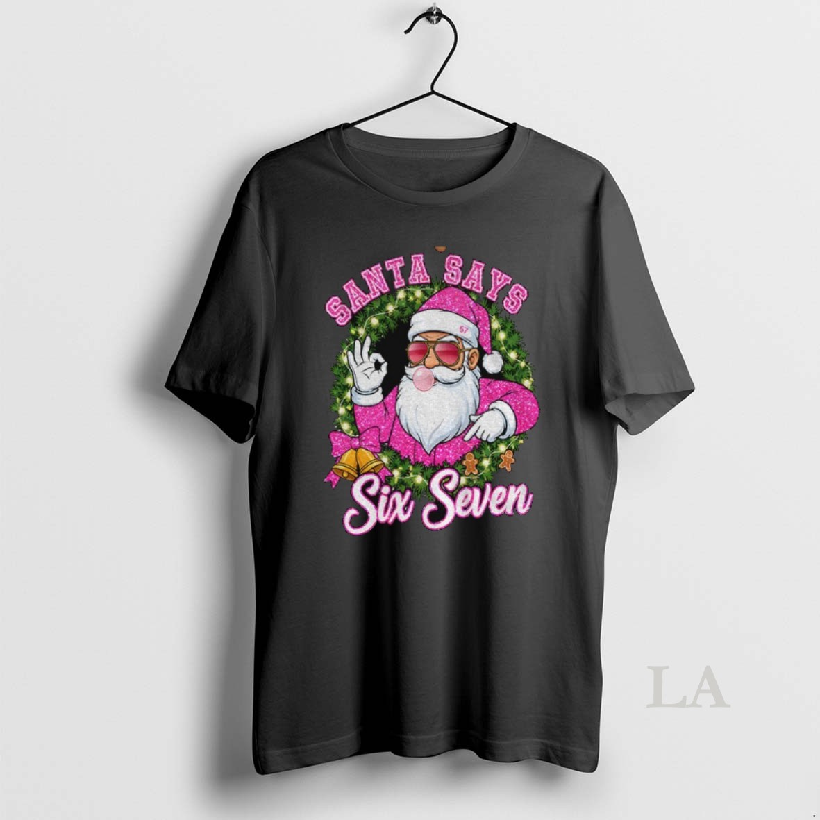 Original Pink Santa Says Six Seven 6 7 Meme Christmas Shirt