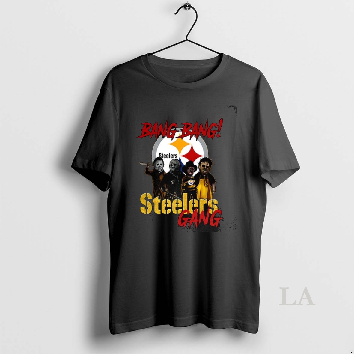 Original Pittsburgh Steelers Football Gang Bang Bang Horror Halloween Characters Shirt