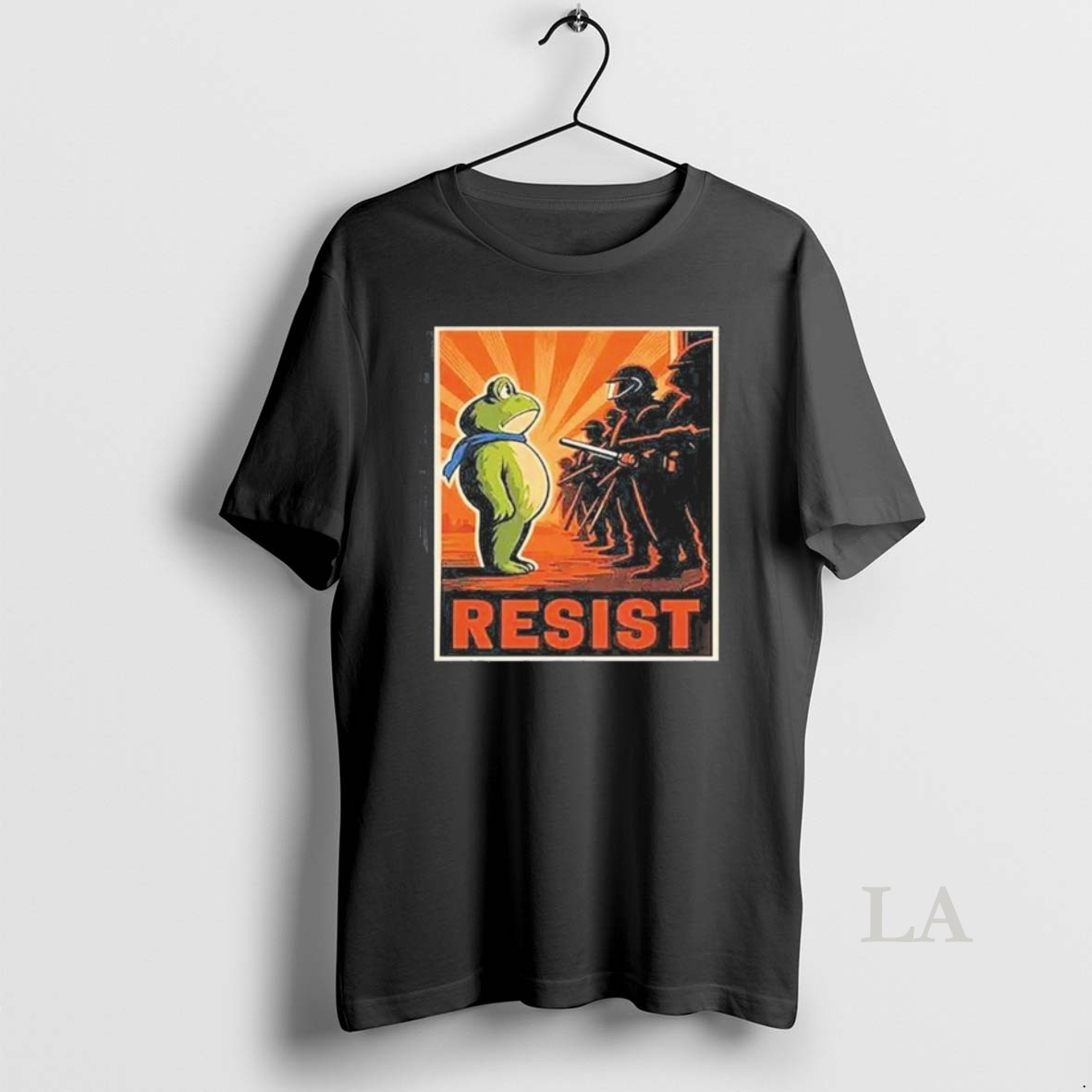 Original Portland Frog Protest Resist Retro Sunset Shirt