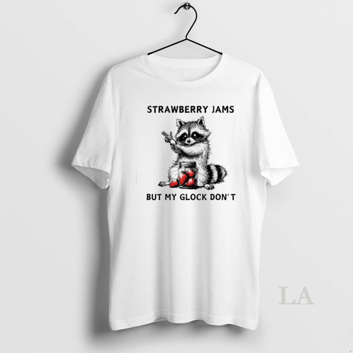 Original Racccoon Strawberry Jams But My Gloock Dont Shirt